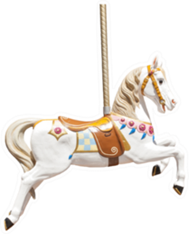 Old Wooden Carousel Horse Sticker