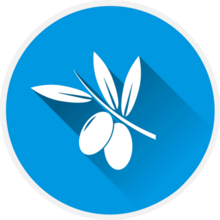 Olive Branch Blue Icon Sticker