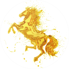 Olive Oil Splash In The Shape Of A Running Horse Sticker