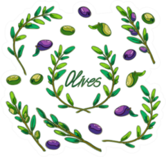 Olives And Branches Lettering Sticker
