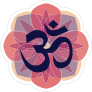 Om Yoga Flower Sticker