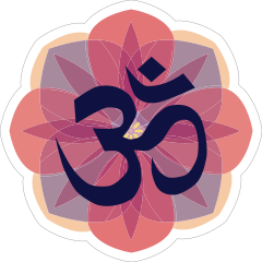 Om Yoga Flower Sticker