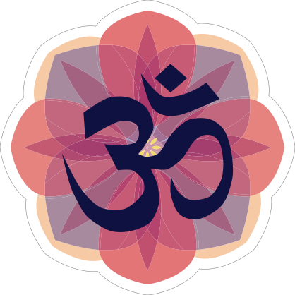Om Yoga Flower Sticker