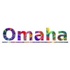 Omaha Colorful Typography Sticker