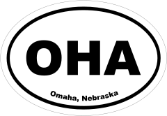 Omaha, Nebraska Oval Stickers