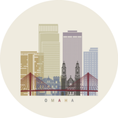 Omaha Skyline Poster Sticker