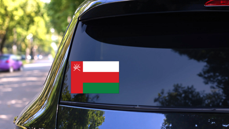 Oman Country Flag Sticker on a Rear Car Window (New) example
