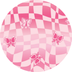 Ombre Gradient Pink Checkerboard Y2k Butterfly Sticker