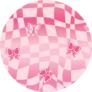 Ombre Gradient Pink Checkerboard Y2k Butterfly Sticker