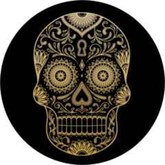 One Color Day Of The Dead Sugar Skull Sticker