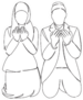 One Continuous Drawing Line Art Muslim Couple Sticker