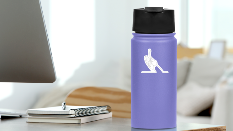 One Continuous Drawing Line Hand With A Toothbrush Sticker on a Water Bottle (New) example