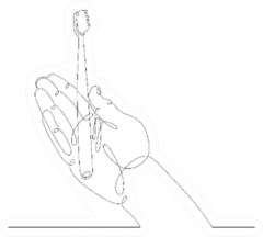 One Continuous Drawing Line Hand With A Toothbrush Sticker