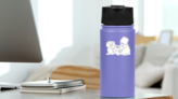 One Continuous Drawn Line Of Dentist And Patient Sticker on a Water Bottle (New) example