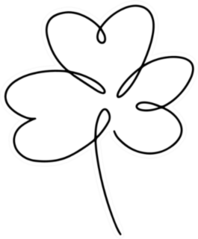One Continuous Line Art With Botanical Illustration Of Clover Sticker