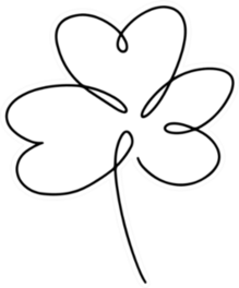 One Continuous Line Art With Botanical Illustration Of Clover Sticker