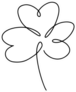 One Continuous Line Art With Botanical Illustration Of Clover Sticker