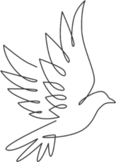 One Continuous Line Drawing Of Cute Flying Dove Bird Sticker