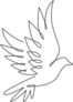 One Continuous Line Drawing Of Cute Flying Dove Bird Sticker