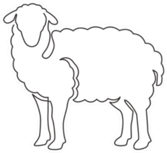 One Continuous Line Drawing Of Cute Sheep Sticker