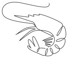 One Continuous Line Drawing Shrimp Sticker