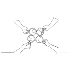 One Continuous Line Drawing Tea Cheers Sticker