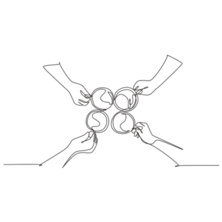 One Continuous Line Drawing Tea Cheers Sticker