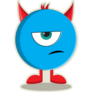 One-eyed Blue Devil Monster Sticker