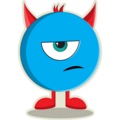 One-eyed Blue Devil Monster Sticker