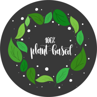 One Hundred Percent Plant Based With Leaves Sticker