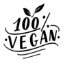 One Hundred Percent Vegan Simple Lettering Sticker