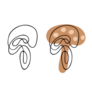 One Line Art Mushroom Modern Sticker