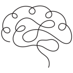 One Line Brain Silhouette Sticker
