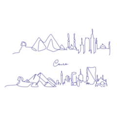 One Line  Cairo Egypt Skyline Sticker