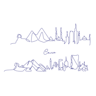 One Line  Cairo Egypt Skyline Sticker
