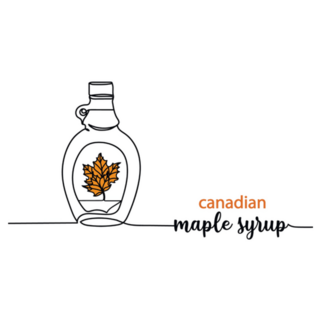 One Line Canadian Maple Syrup Lettering Sticker
