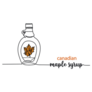 One Line Canadian Maple Syrup Lettering Sticker