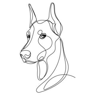 One Line Doberman Sticker
