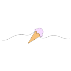 One Line Drawing Ice Cream Sticker