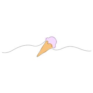 One Line Drawing Ice Cream Sticker