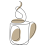 One Line Drawing Mug Of Tea Abstract Sticker