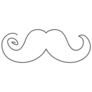 One Line Drawing Mustache Sticker
