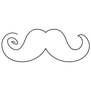 One Line Drawing Mustache Sticker