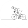 One Line Drawing Of A Bicycle Athlete Illustration Sticker