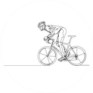 One Line Drawing Of A Bicycle Athlete Illustration Sticker