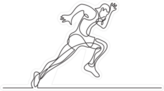 One Line Drawing Of Athlete Running Fast Sticker