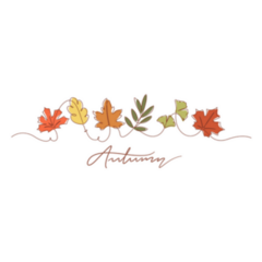 One Line Drawing Of Autumn Leaves Sticker 