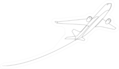 One Line Drawing Of Isolated Passenger Airplane Sticker