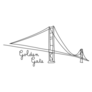 One Line Golden Gate Bridge Sticker
