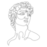 One Line Greece Mythology Sculpture Sticker